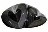 Polished Rainbow Obsidian Double Heart - Mexico #362227-1